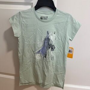 Carhartt Sage Green Tee with Horse Graphic